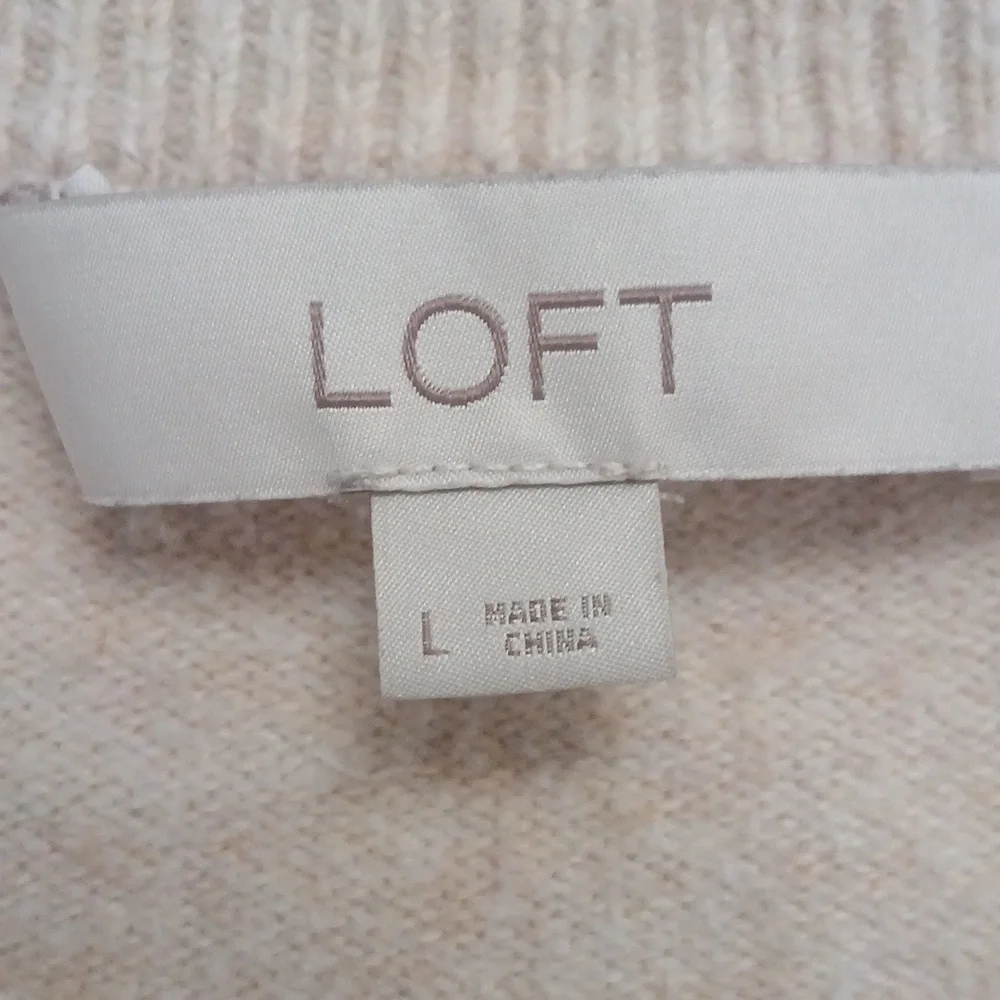 Loft Afgan hound beige camel sweater Sz L EUC - Picture 7 of 8